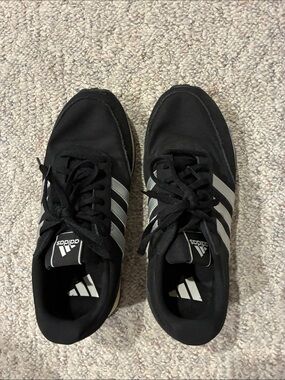 adidas Black Sneakers with White Three-Stripes